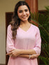 Light Pink Dobby Pure Cotton Self Design A-line Co-ord Set